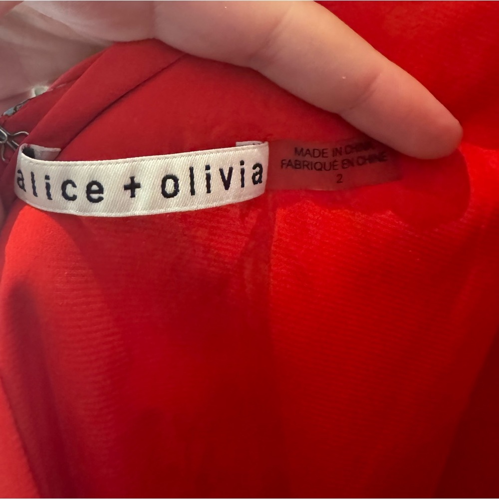 Alice and Olivia Red Floral Tiered mini dress SIZE 2 - Picture 4 of 4
